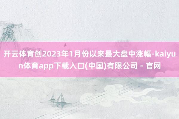 开云体育创2023年1月份以来最大盘中涨幅-kaiyun体育app下载入口(中国)有限公司 - 官网
