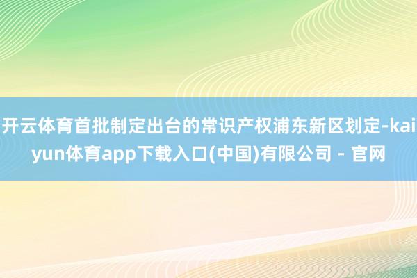 开云体育首批制定出台的常识产权浦东新区划定-kaiyun体育app下载入口(中国)有限公司 - 官网