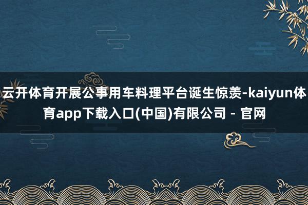 云开体育开展公事用车料理平台诞生惊羡-kaiyun体育app下载入口(中国)有限公司 - 官网