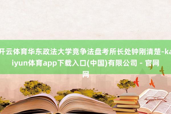 开云体育华东政法大学竞争法盘考所长处钟刚清楚-kaiyun体育app下载入口(中国)有限公司 - 官网