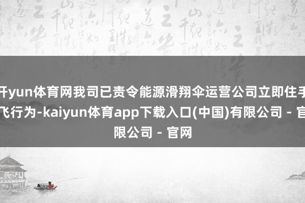 开yun体育网我司已责令能源滑翔伞运营公司立即住手试飞行为-kaiyun体育app下载入口(中国)有限公司 - 官网