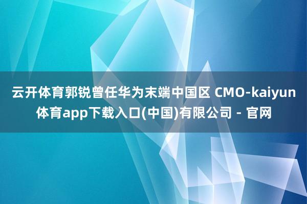 云开体育郭锐曾任华为末端中国区 CMO-kaiyun体育app下载入口(中国)有限公司 - 官网