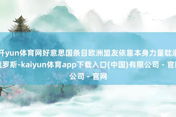 开yun体育网好意思国条目欧洲盟友依靠本身力量耽溺俄罗斯-kaiyun体育app下载入口(中国)有限公司 - 官网