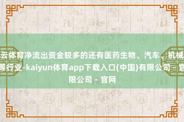 开云体育净流出资金较多的还有医药生物、汽车、机械成立等行业-kaiyun体育app下载入口(中国)有限公司 - 官网