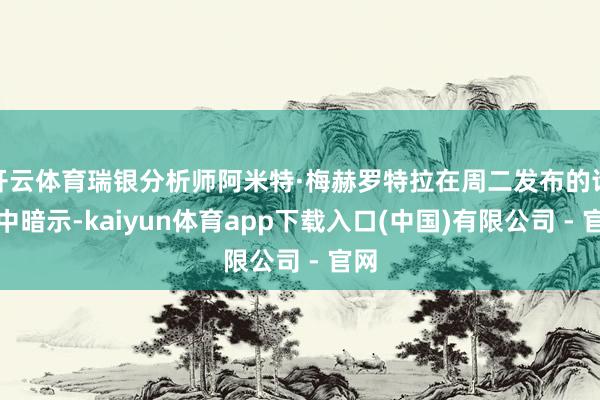 开云体育瑞银分析师阿米特·梅赫罗特拉在周二发布的论述中暗示-kaiyun体育app下载入口(中国)有限公司 - 官网